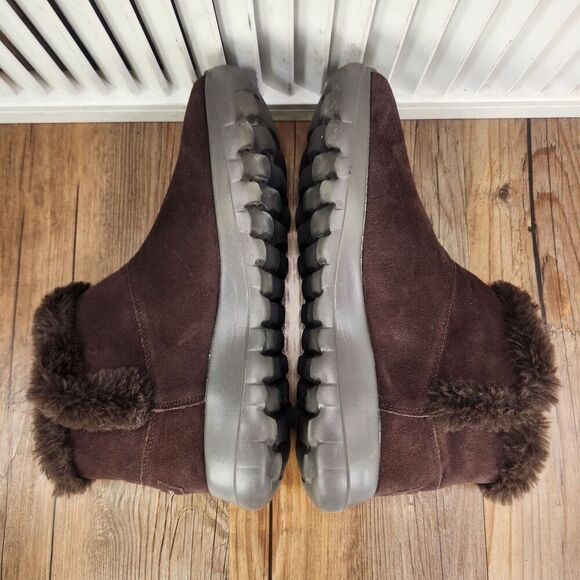 Skechers On The Go Joy Bundle Up Women Sz 9 Chocolate Brown Fur Trim Boots 15501 - Picture 5 of 10